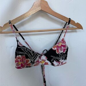 ROXY floral bikini top with tie back